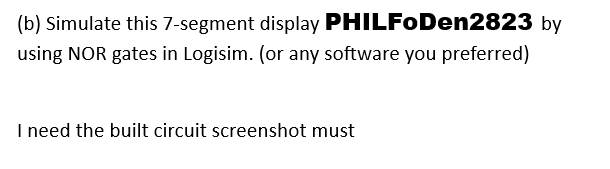 Solved (b) ﻿Simulate This 7-segment Display PHILFoDen2823 | Chegg.com