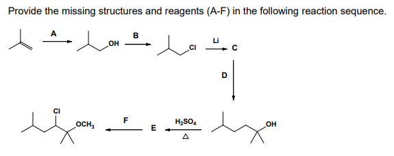 Solved Provide the missing structures and reagents (A-F) in | Chegg.com