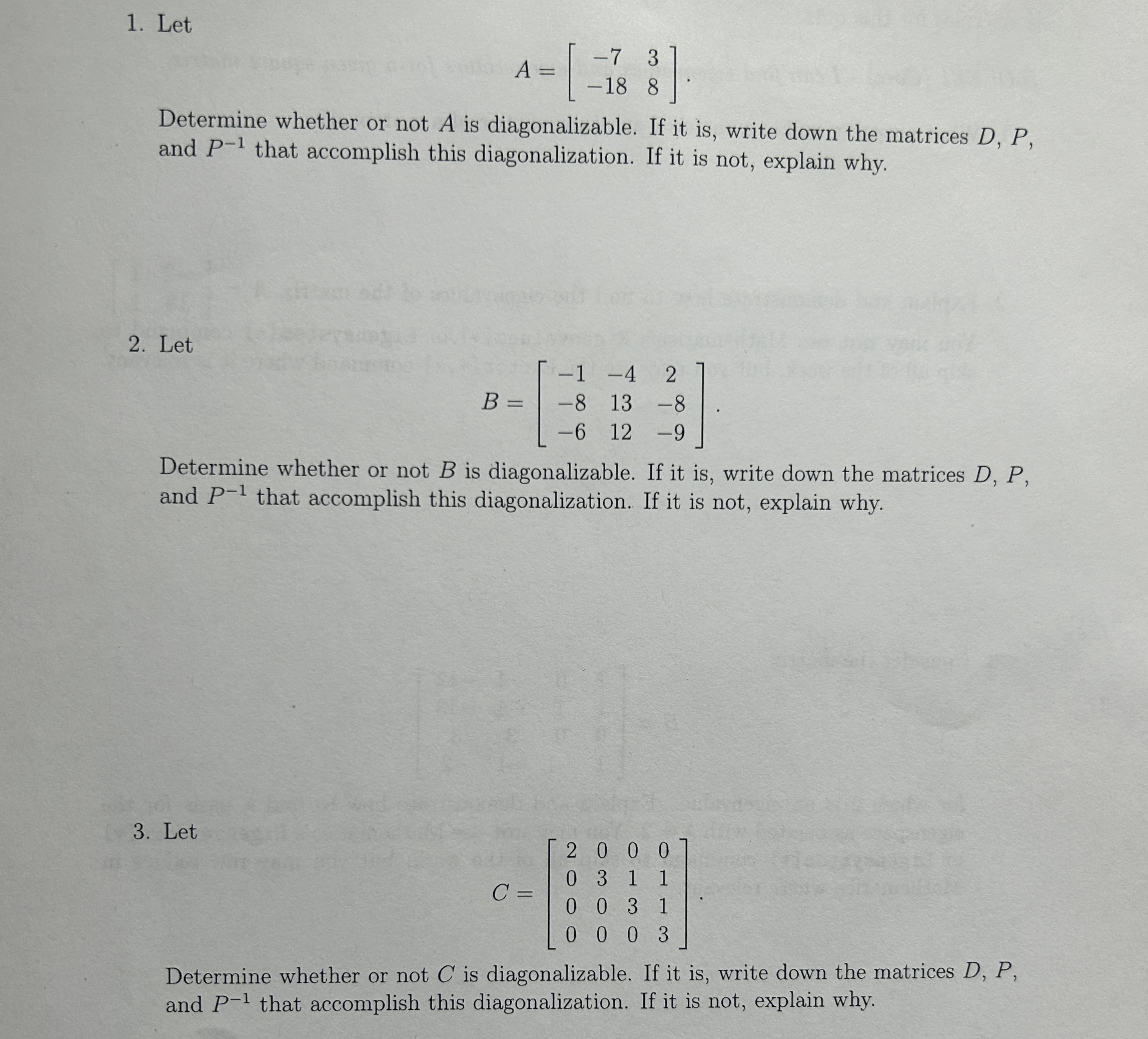 Solved A=[−7−1838] Determine whether or not A is | Chegg.com