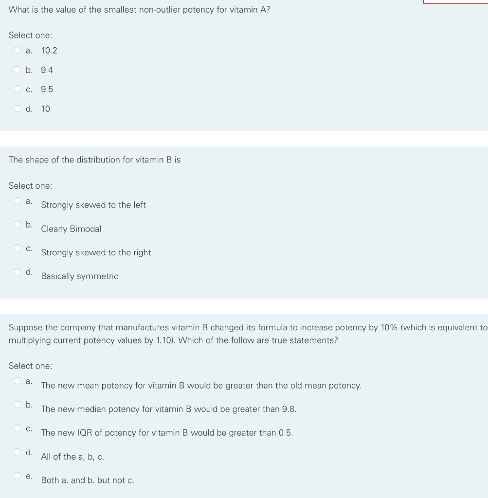 Solved Use the following for questions 7 to 10: The potency | Chegg.com