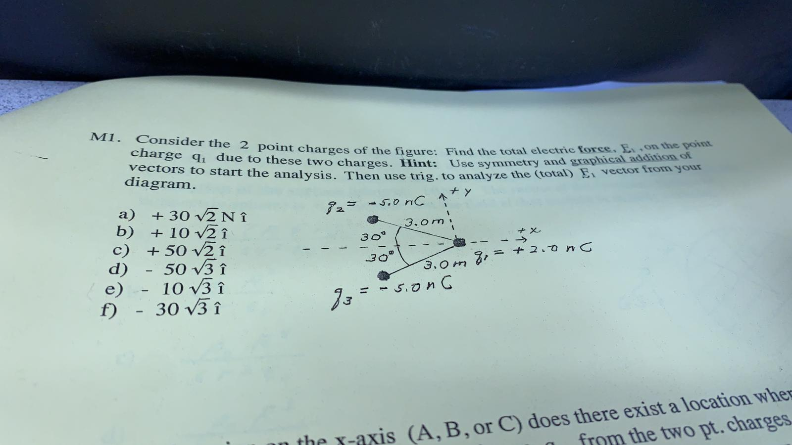 Solved Mi Consider The 2 Point Charges Of The Figure Ch Chegg Com