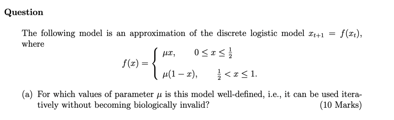 Solved Question = F(xt), The Following Model Is An | Chegg.com