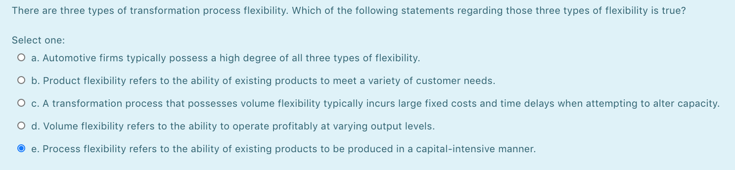 Solved There are three types of transformation process | Chegg.com