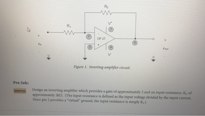 Solved R2 R1 OP 27 Vin Vout 9 Figure 1. Inverting amplifier | Chegg.com