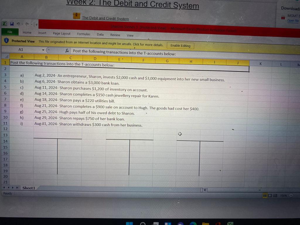 Solved Week 2: The Debit and Credit System Downloads The | Chegg.com