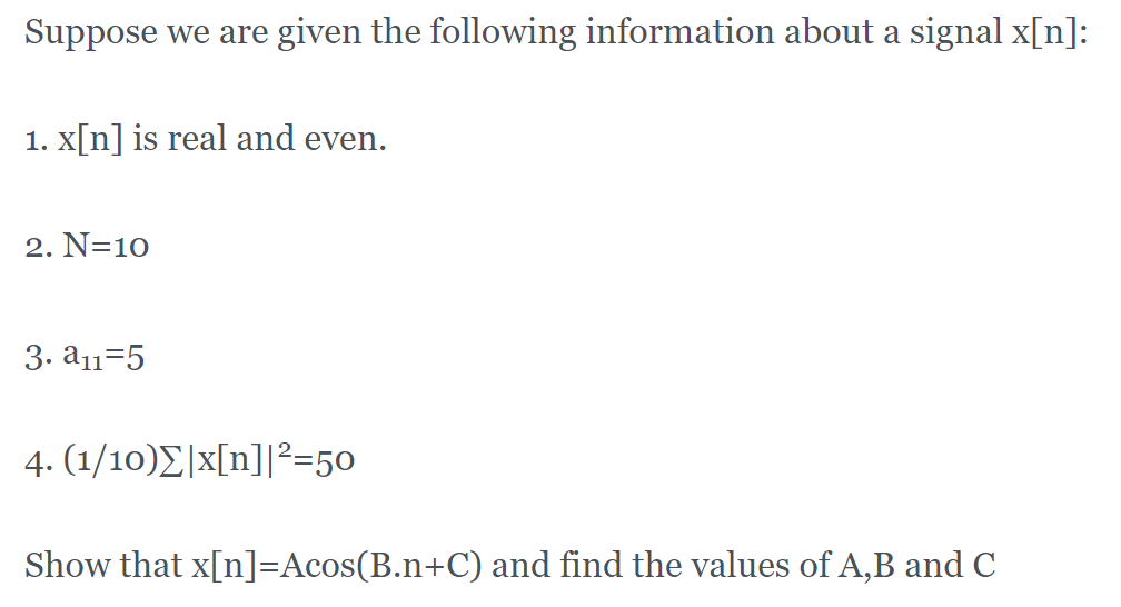 Solved Suppose we are given the following information about | Chegg.com