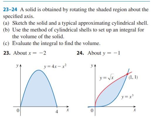 Solved 23-24 A solid is obtained by rotating the shaded | Chegg.com