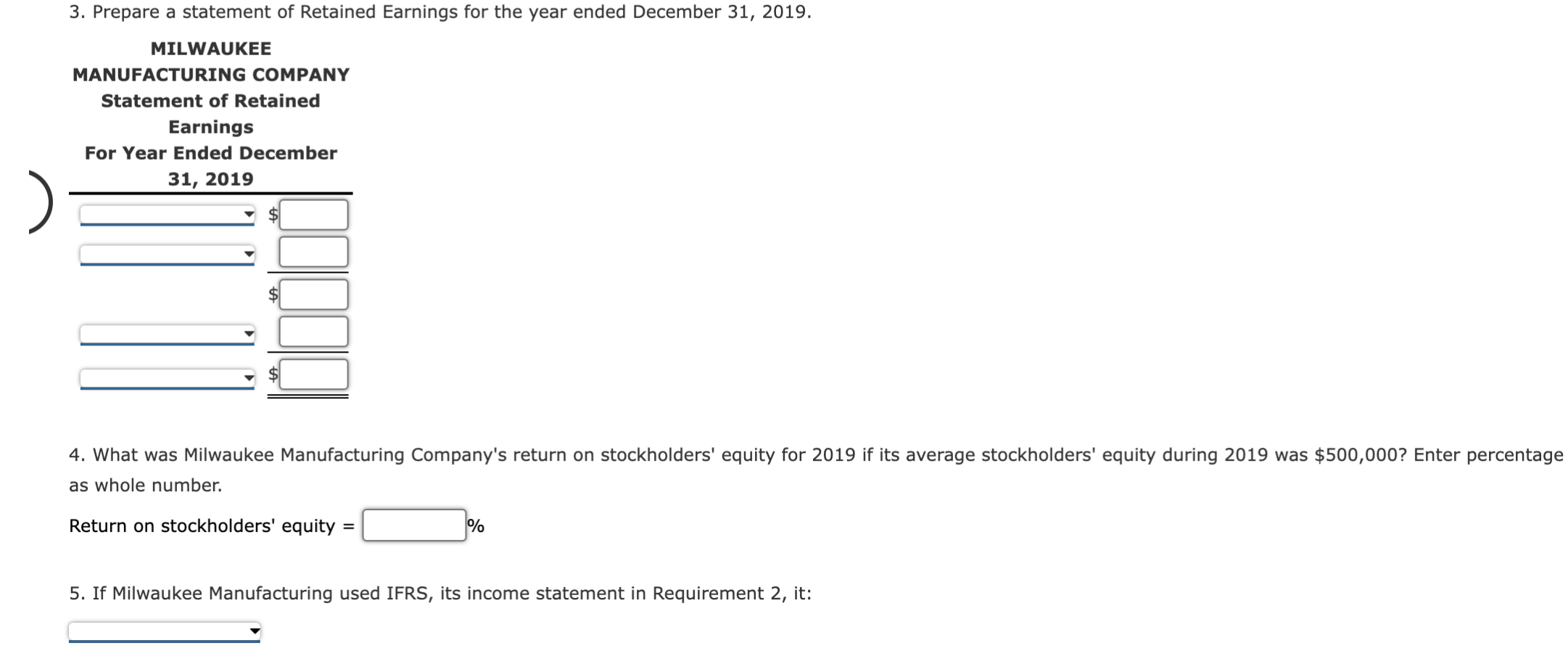 Solved Comprehensive Income Statement And Retained Earnings Chegg Com