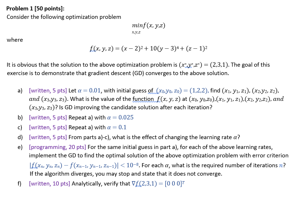 Solved Problem 1 [50 Points]: Consider The Following | Chegg.com