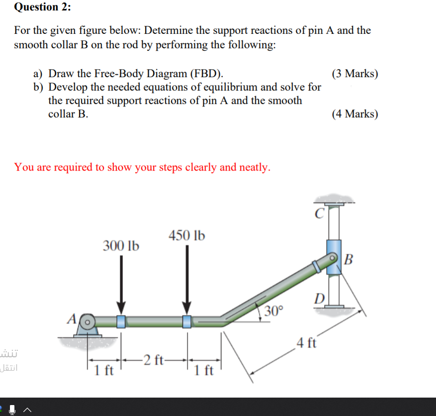 Solved Question 2: For the given figure below: Determine the | Chegg.com