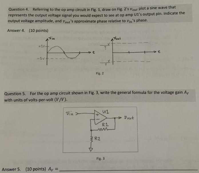Solved Question 4. Referring to the op amp circuit in Fig. | Chegg.com