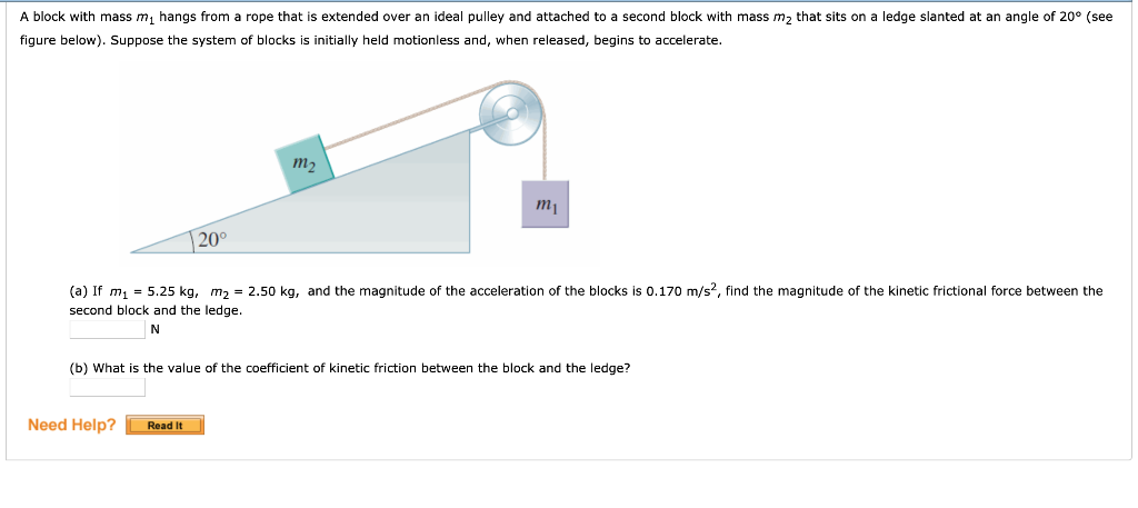 Solved A block with mass m1 hangs from a rope that is | Chegg.com