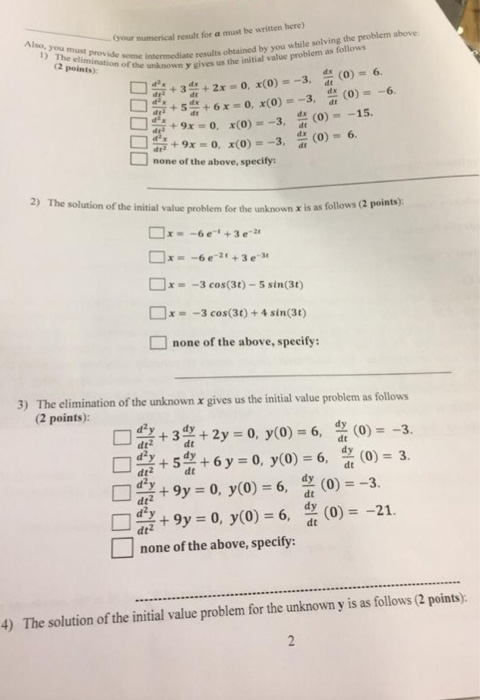 Solved Problem #1 Solve the initial value problem for a | Chegg.com