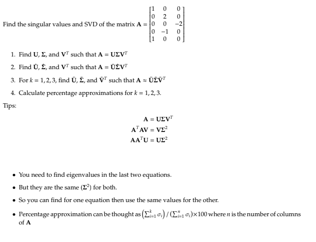 Solved Find The Singular Values And Svd Of The Matrix 