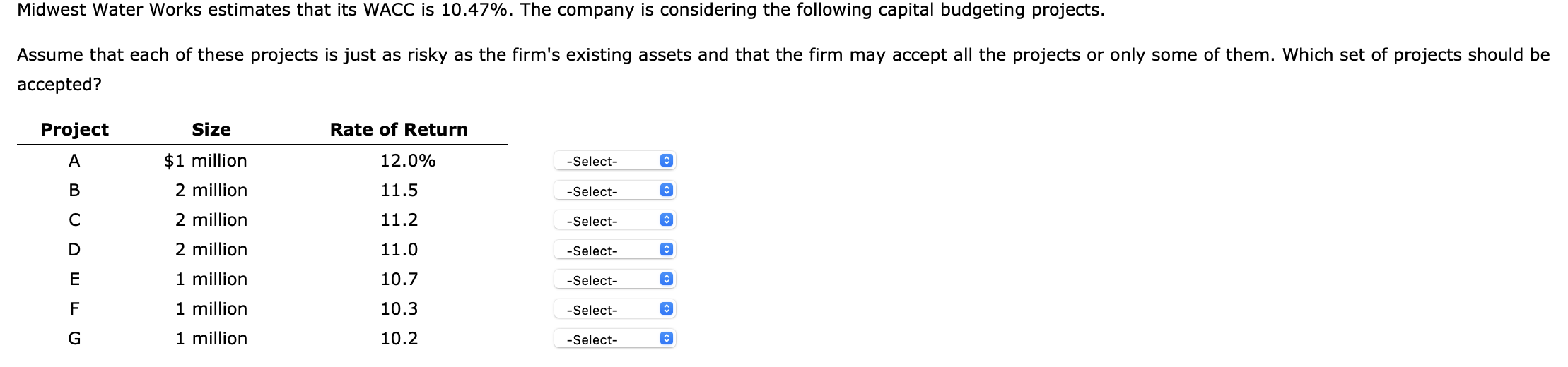 Solved Midwest Water Works estimates that its WACC is