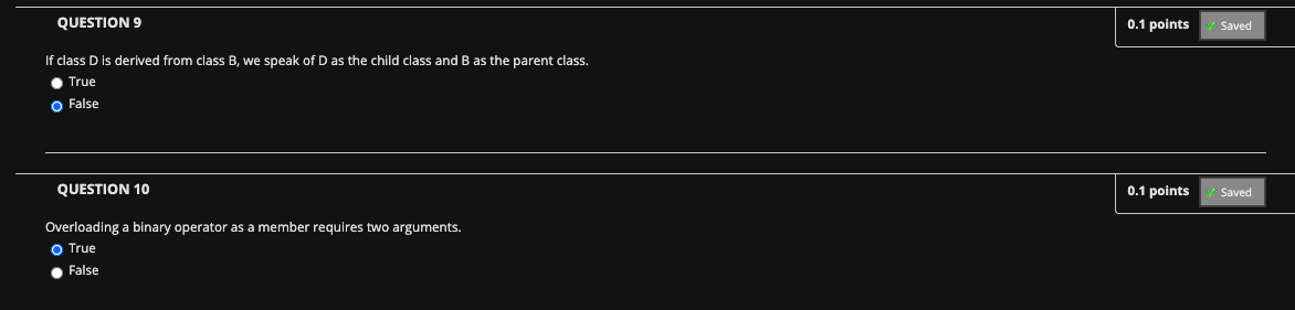 Solved QUESTION 1 0.1 points Saved A class that has a pure | Chegg.com