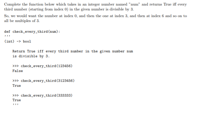 Solved Complete the function below which takes in an integer | Chegg.com