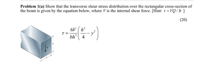 Solved Problem 1(a) Show that the transverse shear stress | Chegg.com