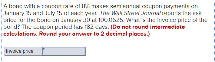 Solved A bond with a coupon rate of 8% makes semiannual | Chegg.com