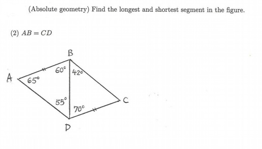 Solved (Absolute Geometry) Find The Longest And Shortest | Chegg.com