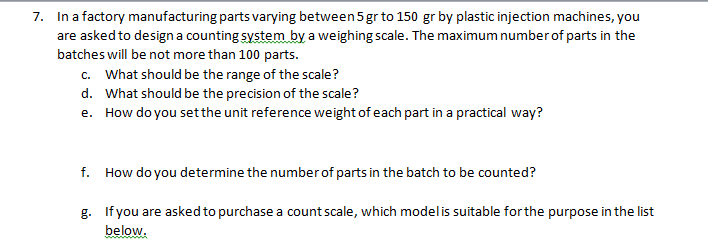 Manufacturing Math Unit 70 7. In a factory manufacturing parts varying between | Chegg.com