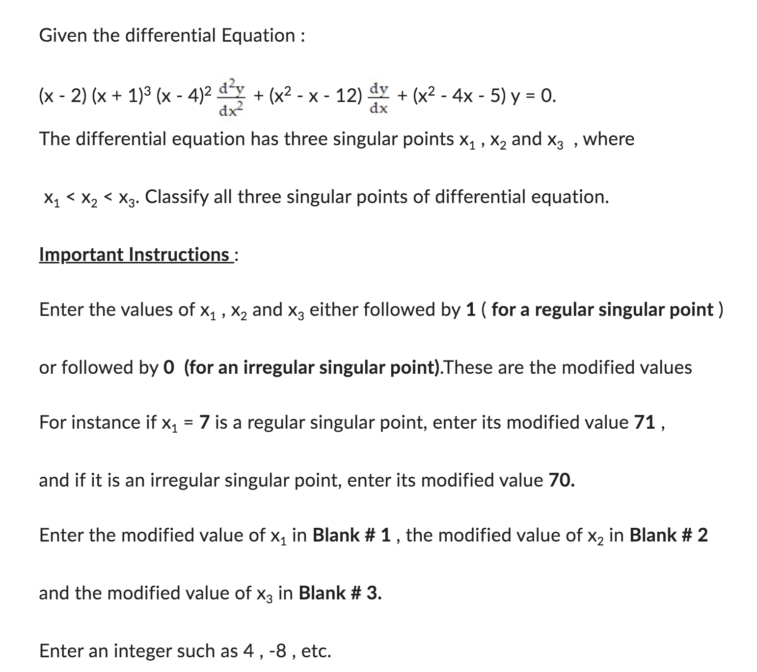 Solved Given the differential Equation | Chegg.com