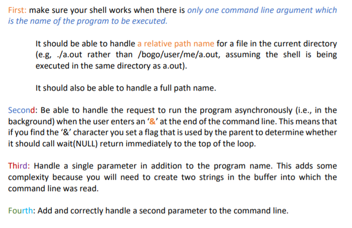 Solved Using C please make a simple shell based on | Chegg.com