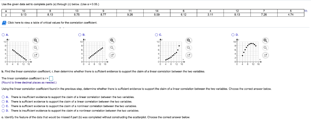 Solved Use the given data set to complete parts (a) through | Chegg.com
