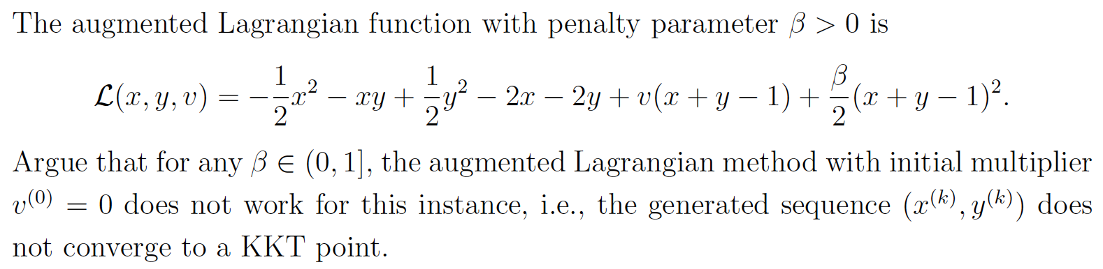 Solved Consider the problem 1 1 2 = min f(x,y) X,YER work | Chegg.com