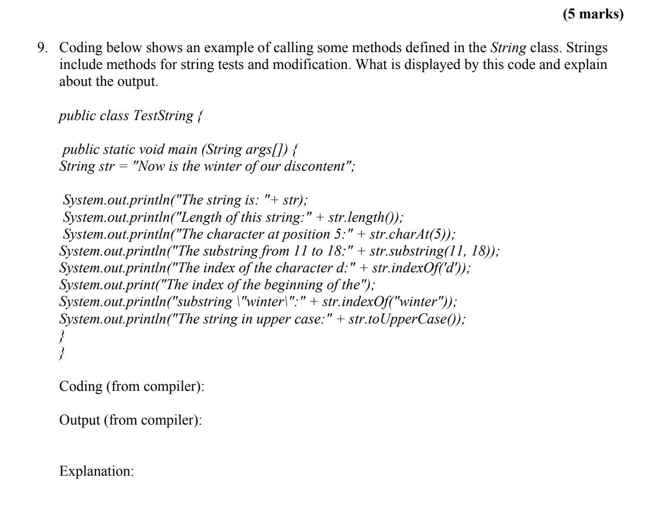 Solved 9. Coding below shows an example of calling some | Chegg.com