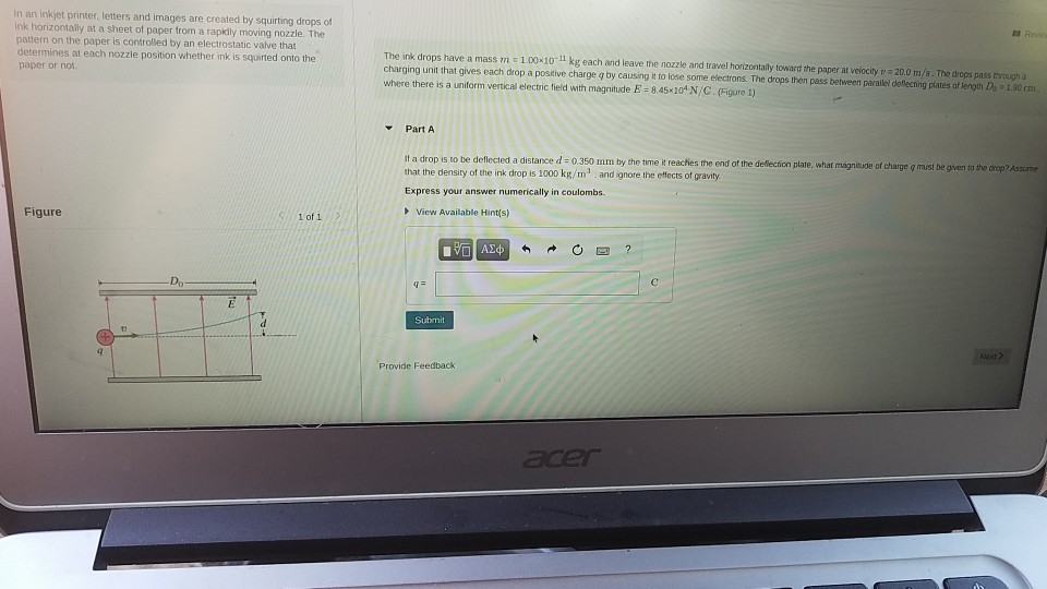 Solved In an inkjet printer, letters and images are created | Chegg.com
