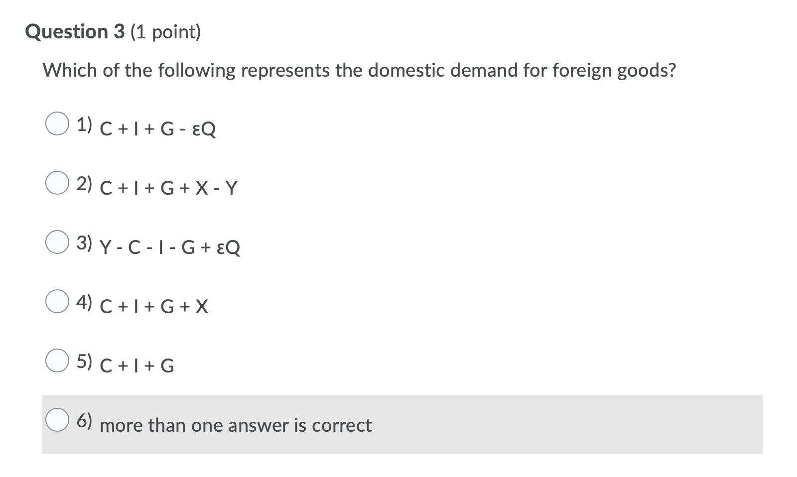 Solved Question 3 (1 point) Which of the following | Chegg.com