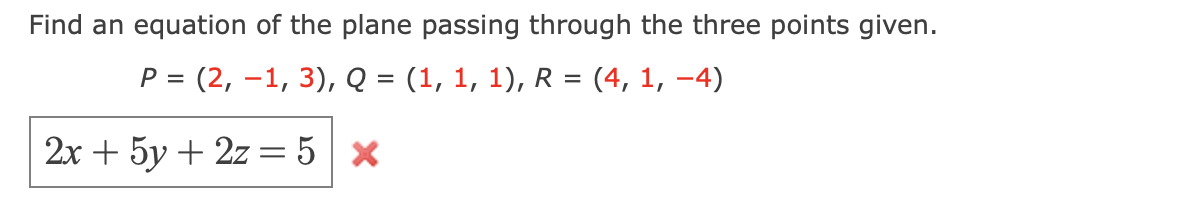 Solved Find an equation of the plane passing through the | Chegg.com