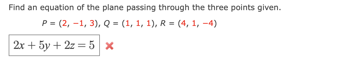 Solved Find An Equation Of The Plane Passing Through The 5985