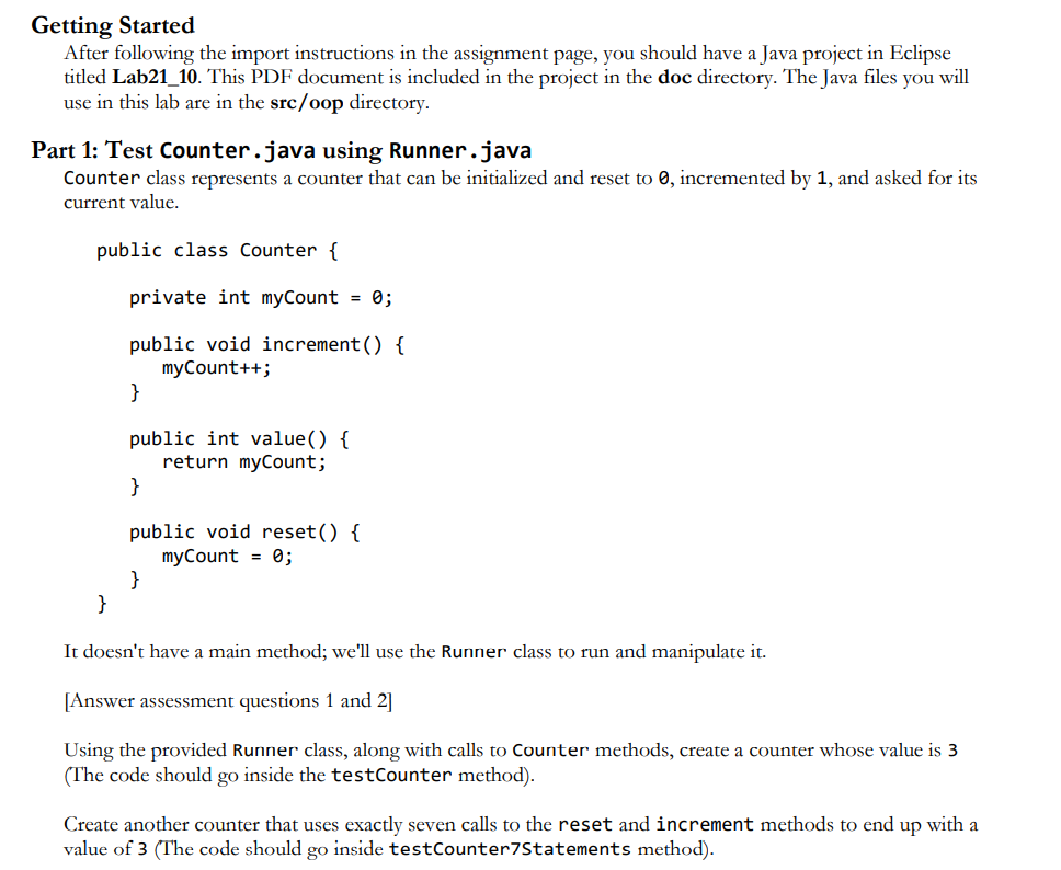 Solved Getting Started After following the import