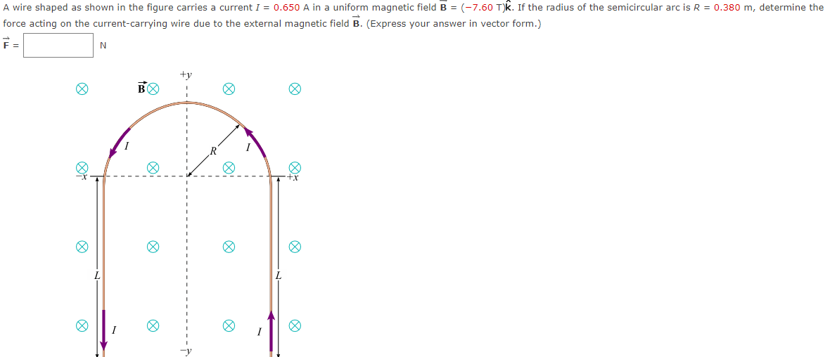 Solved A wire shaped as shown in the figure carries a | Chegg.com