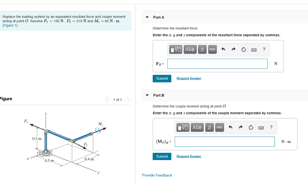 Solved Replace the loading system by an equivalent resultant | Chegg.com