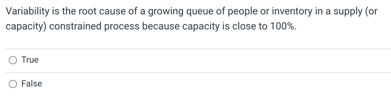 Solved Variability is the root cause of a growing queue of | Chegg.com