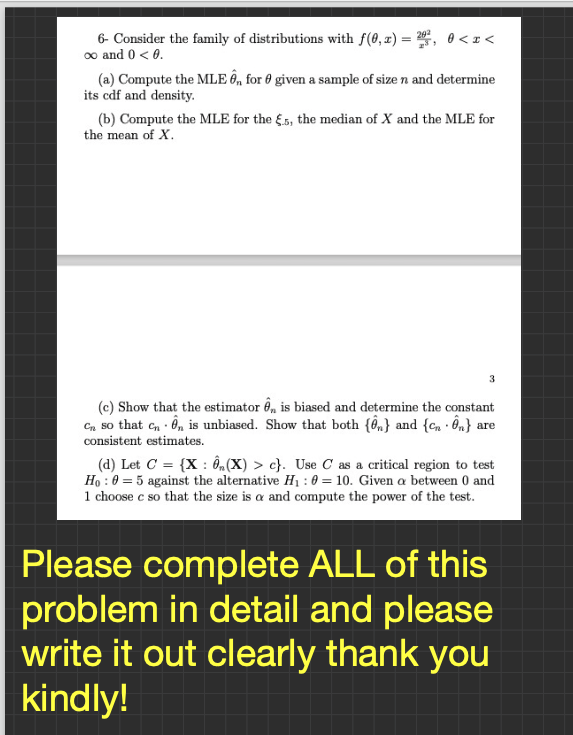 6 Consider The Family Of Distributions With F 0 X Chegg Com