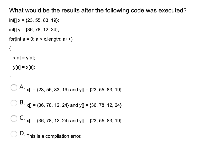 Solved What Would Be The Results After The Following Code | Chegg.com