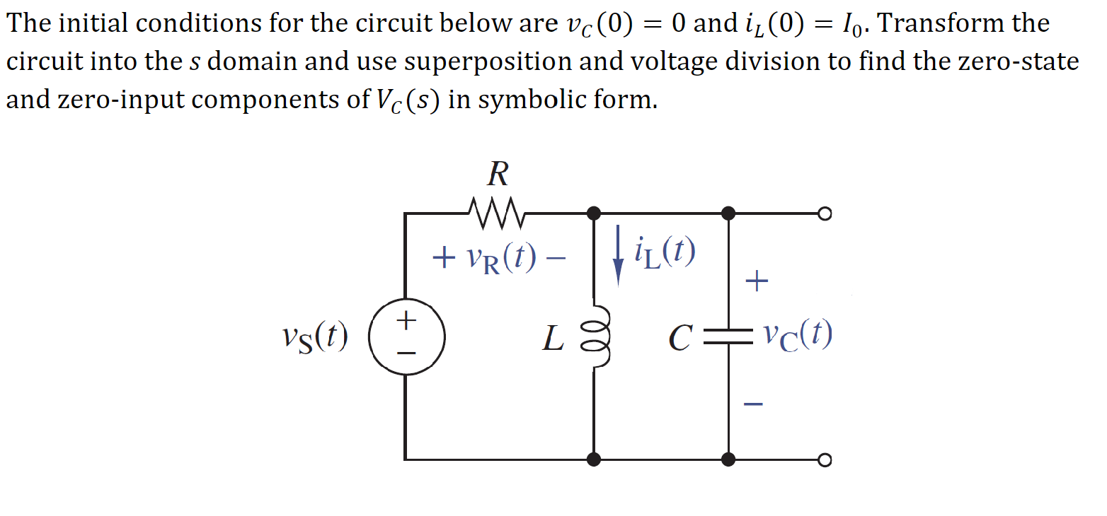 Solved The initial conditions for the circuit below are | Chegg.com