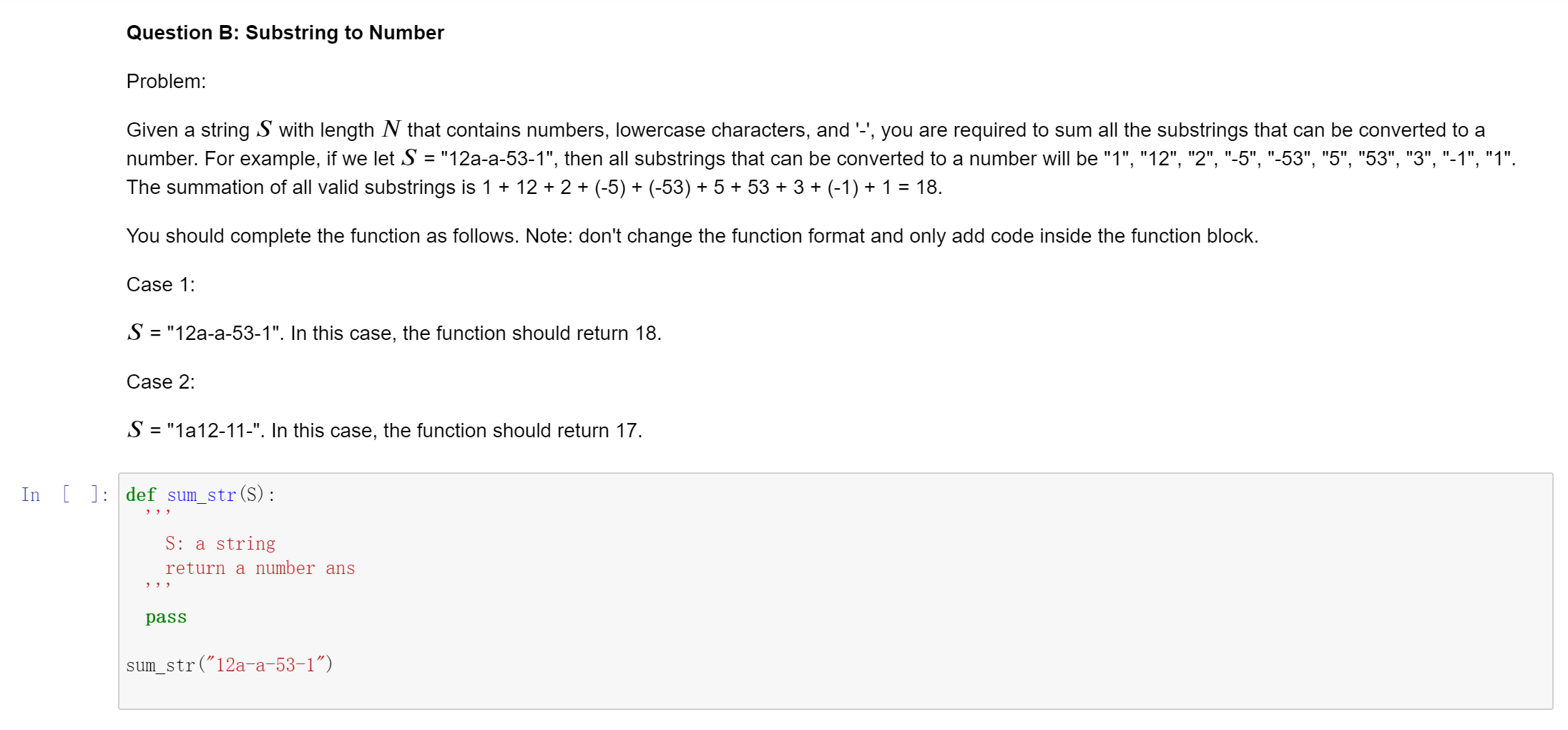 Solved Given a string S with length N that contains numbers, | Chegg.com