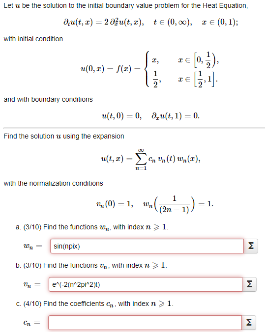 Solved Let U Be The Solution To The Initial Boundary Valu Chegg Com