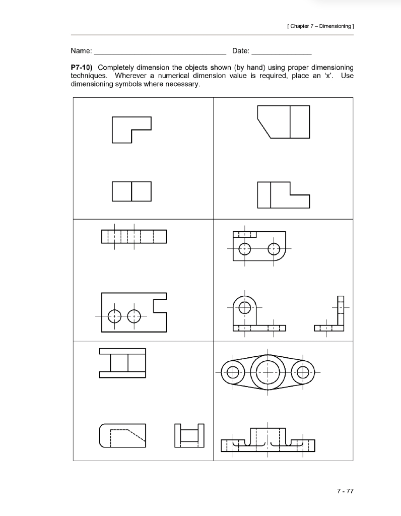 Solved [Chapter 7 - Dimensioning ] Name: Date: P7-10) | Chegg.com