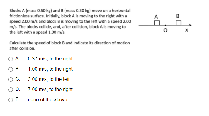 Solved A B O Blocks A (mass 0.50 Kg) And B (mass 0.30 Kg) | Chegg.com