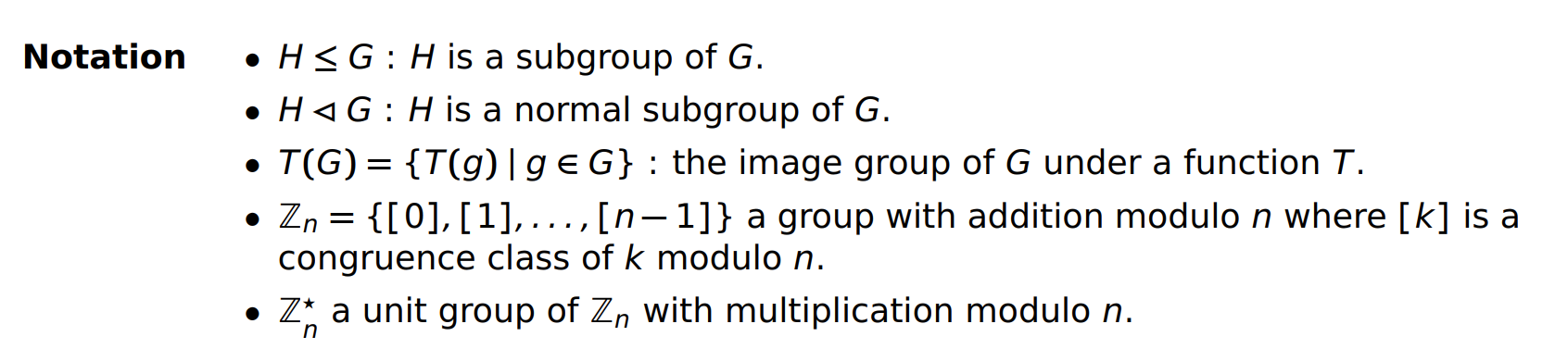 Solved Notation • HSG:His a subgroup of G. • HAG:H is a | Chegg.com