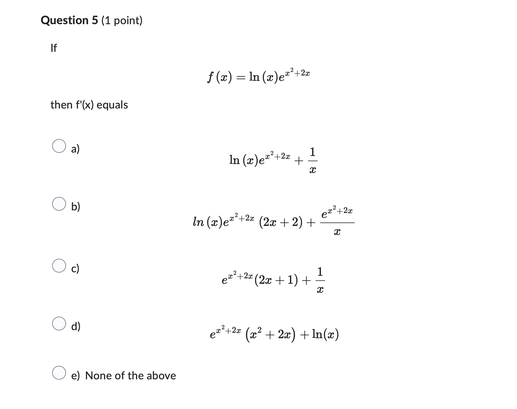 e^(x^2   ln x)