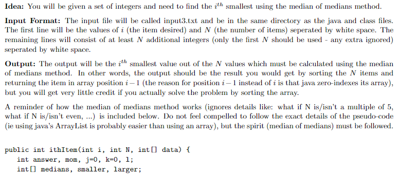 Solved Idea: You wi be given a set of integers and need to | Chegg.com