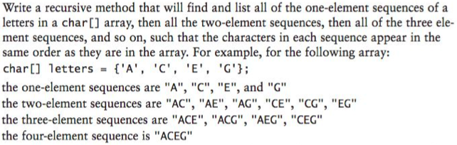 Solved Write a recursive method that will find and list all | Chegg.com