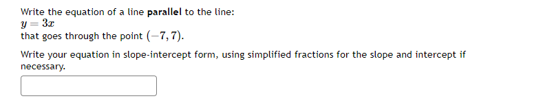 Solved Write the equation of a line parallel to the line: | Chegg.com